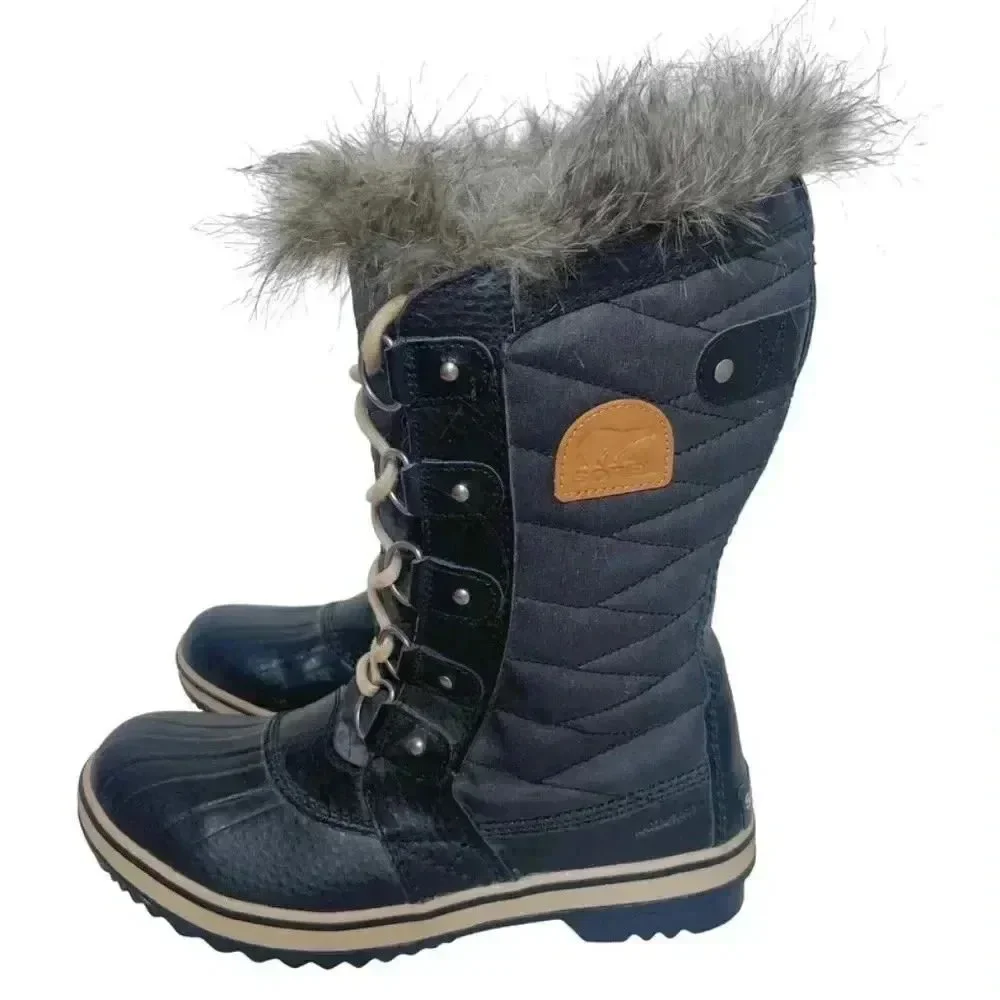 NWOT Sorel Tofino II Waterproof Boot Black Canvas & Leather Size 8